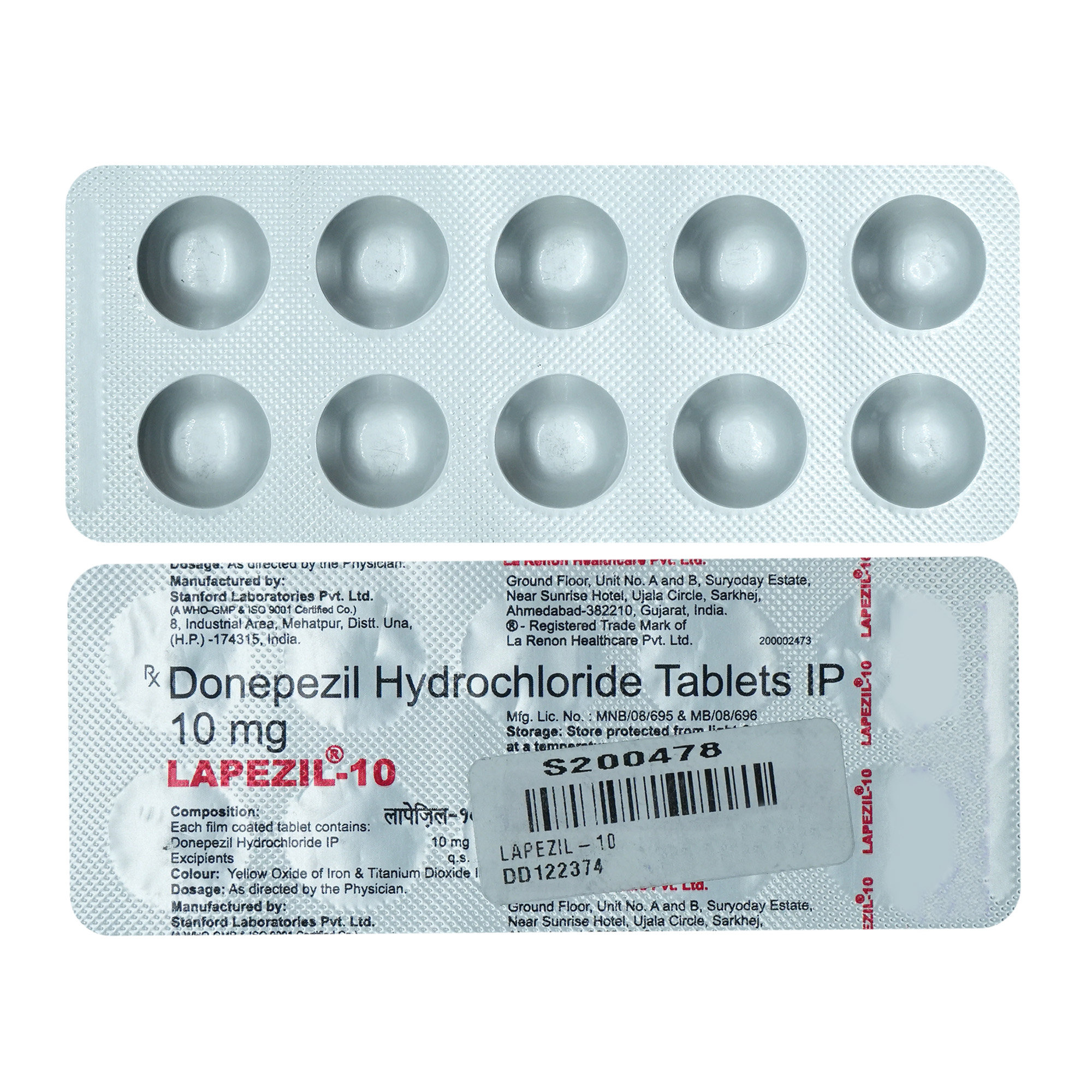 Lapezil 10 Tablet 10's, Pack of 10 TABLETS Lapezil 10 Tablet 10's, Pack of 10 TABLETS