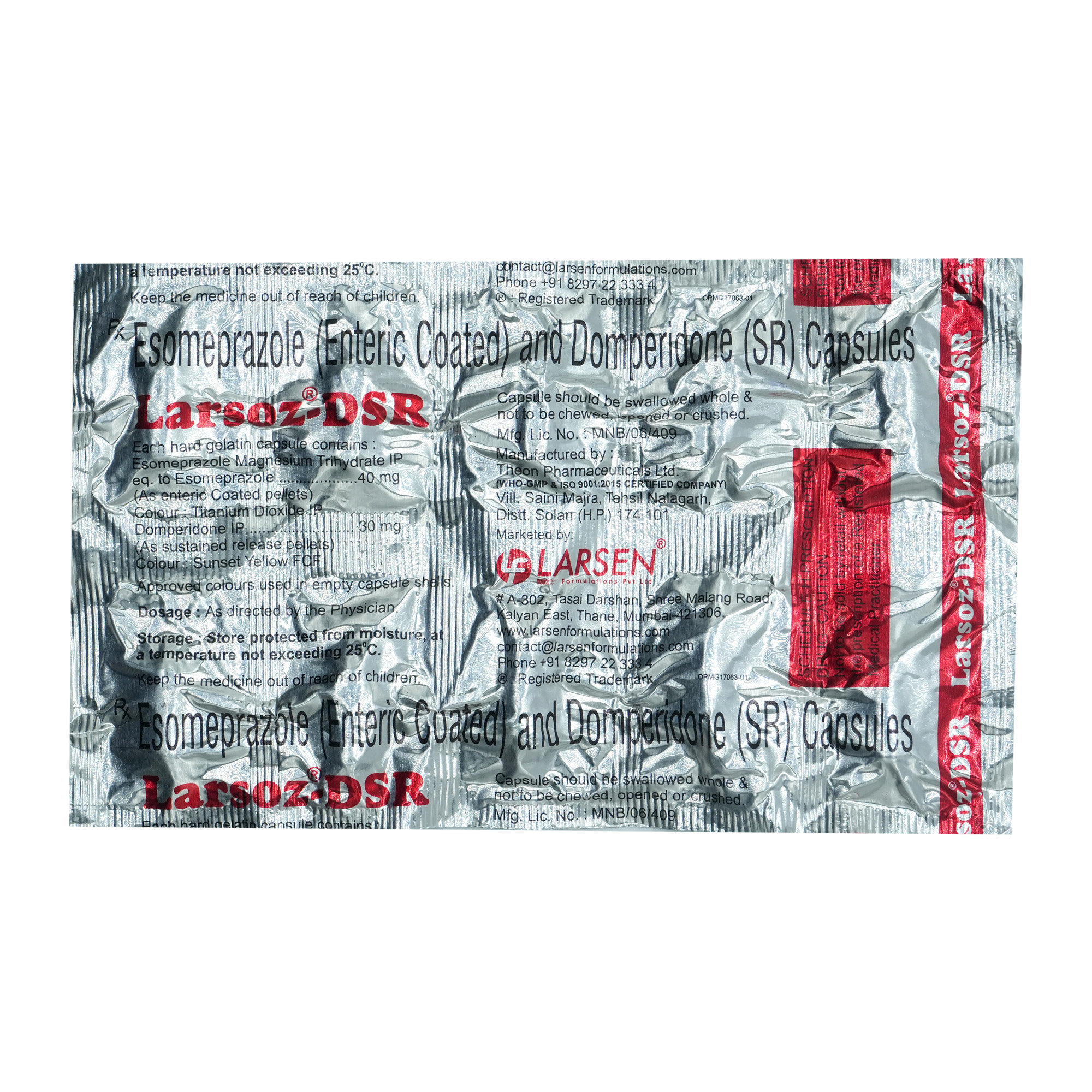 Larsoz-DSR Capsule 10's, Pack of 10 CAPSULES Larsoz-DSR Capsule 10's, Pack of 10 CAPSULES