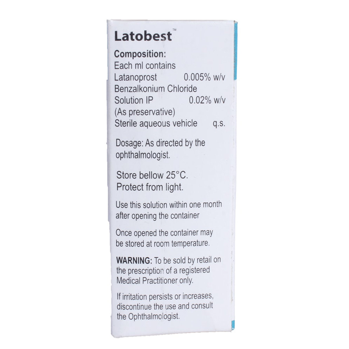 Latobest Eye Drops 2.5 ml, Pack of 1 EYE DROPS Latobest Eye Drops 2.5 ml, Pack of 1 EYE DROPS