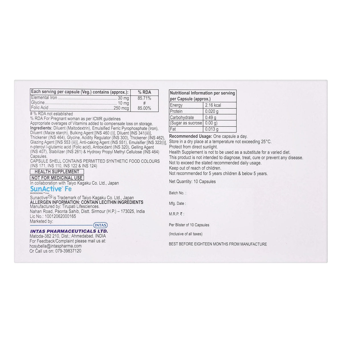 Le Feritas Capsule 10's, Pack of 10 CAPSULES Le Feritas Capsule 10's, Pack of 10 CAPSULES