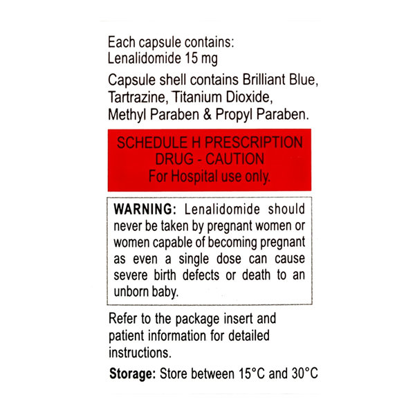 Lenalid 15 mg Capsule 30's, Pack of 1 Capsule Lenalid 15 mg Capsule 30's, Pack of 1 Capsule