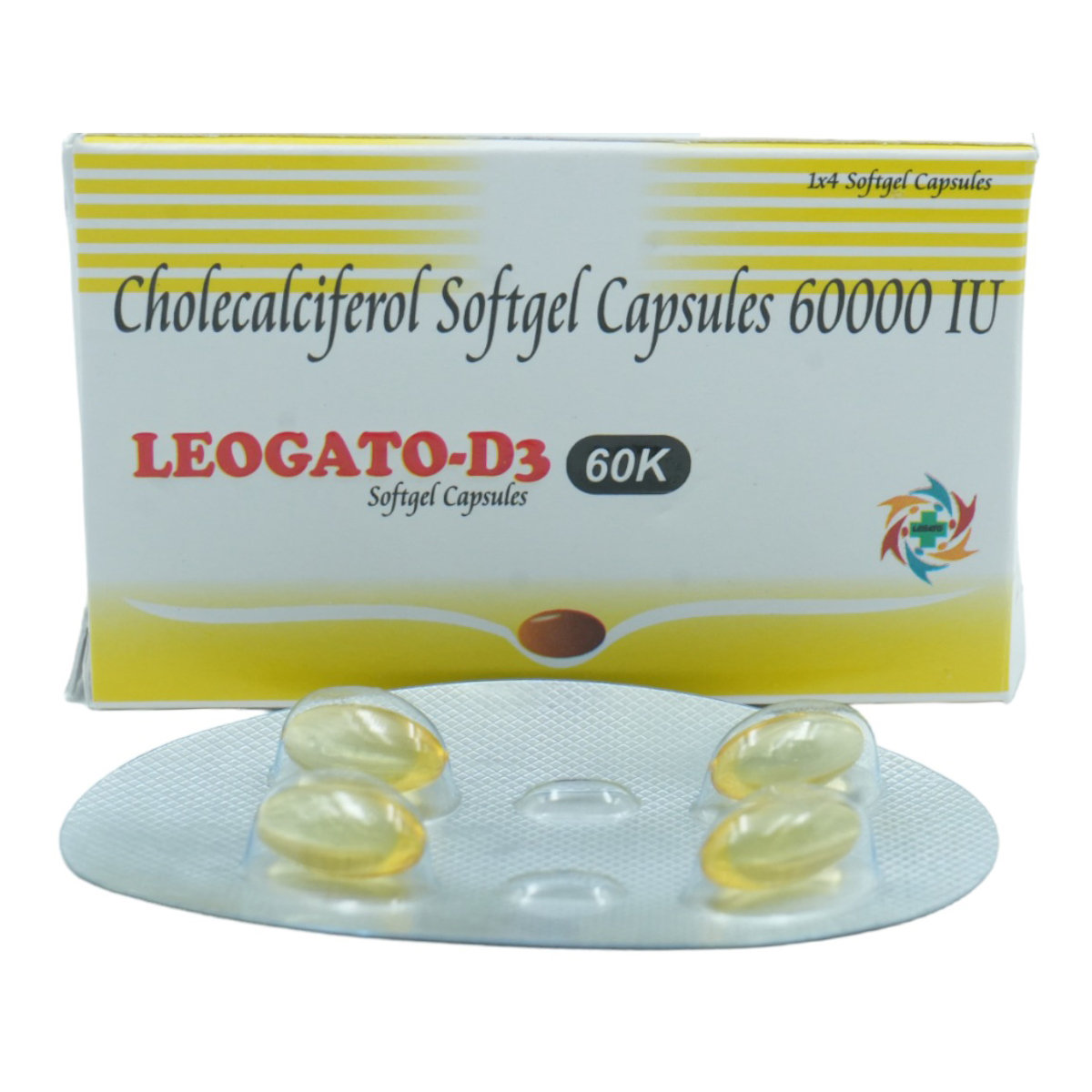 Leogato-D3 60K Softgel Capsule 4's, Pack of 4 CapsuleS Leogato-D3 60K Softgel Capsule 4's, Pack of 4 CapsuleS
