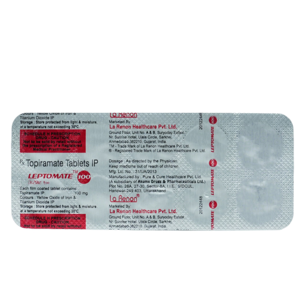 Leptomate 100 Tablet 10's, Pack of 10 TabletS Leptomate 100 Tablet 10's, Pack of 10 TabletS