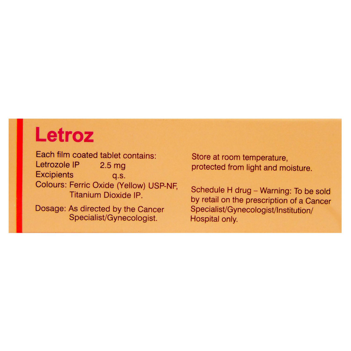 Letroz Tablet 5's, Pack of 5 TABLETS Letroz Tablet 5's, Pack of 5 TABLETS