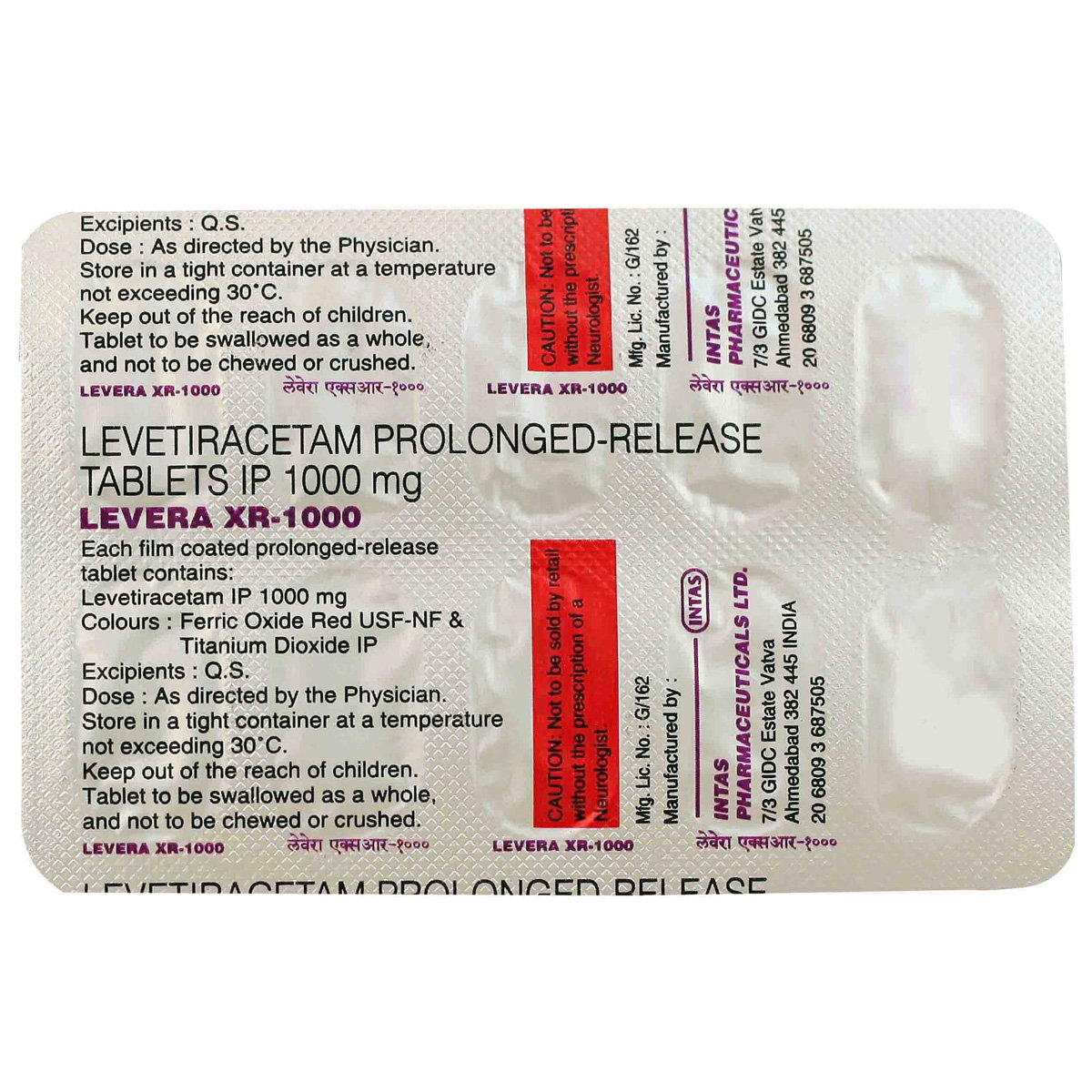 Levera XR 1000 Tablet 10's, Pack of 10 TABLET MDS Levera XR 1000 Tablet 10's, Pack of 10 TABLET MDS