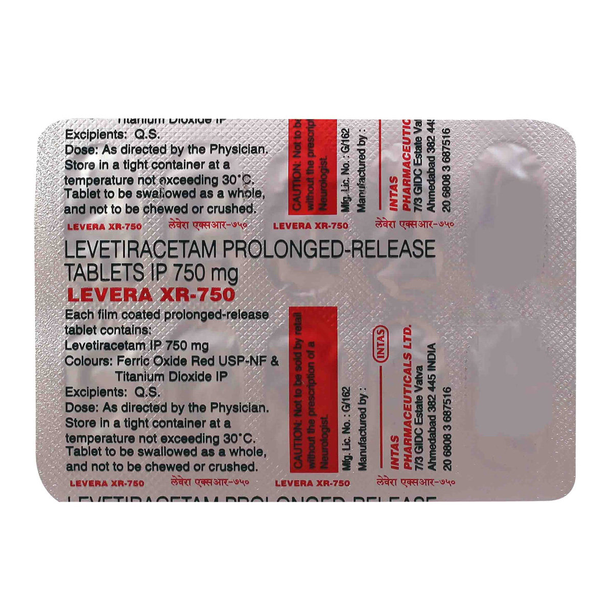 Levera XR-750 Tablet 10's, Pack of 10 TABLETS Levera XR-750 Tablet 10's, Pack of 10 TABLETS