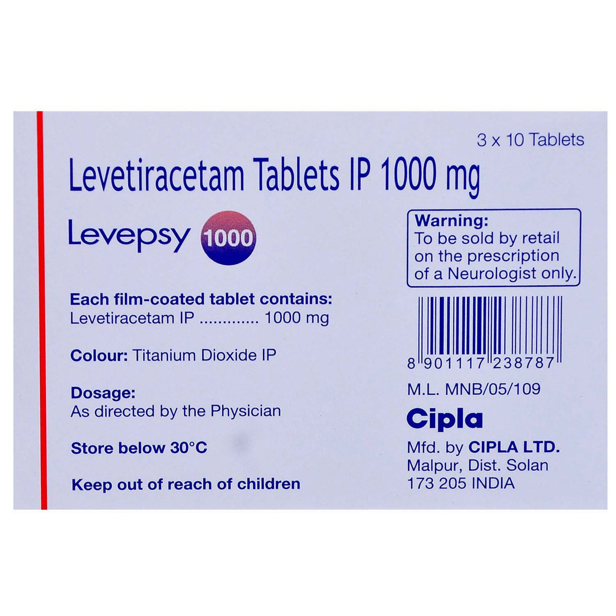 Levepsy 1000 Tablet 10's, Pack of 10 TABLETS Levepsy 1000 Tablet 10's, Pack of 10 TABLETS
