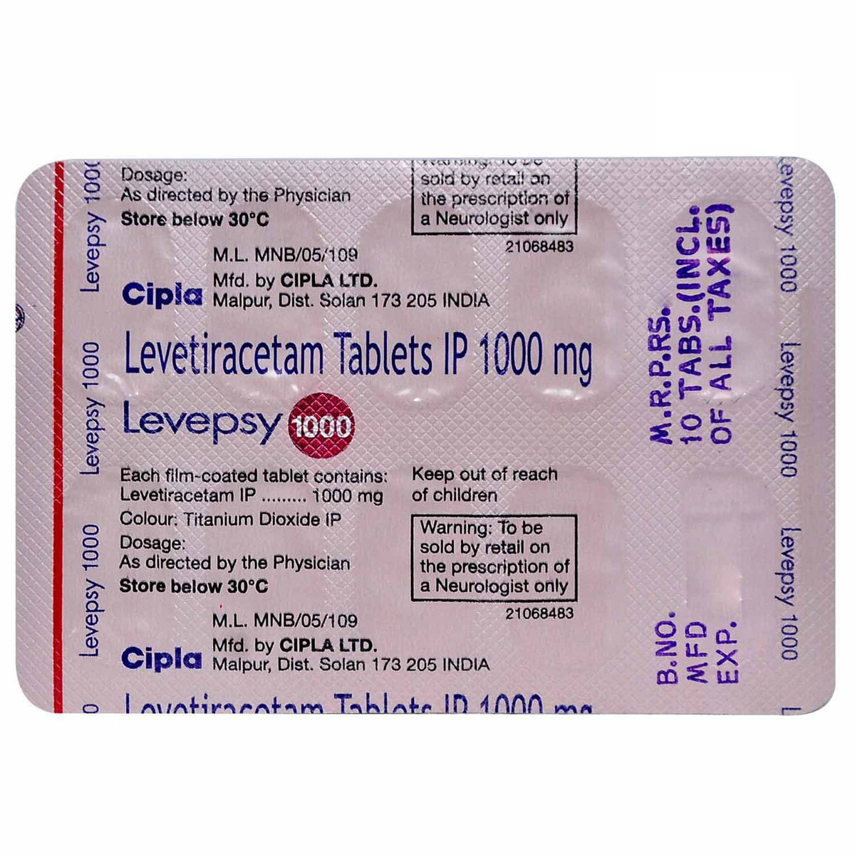 Levepsy 1000 Tablet 10's, Pack of 10 TABLETS Levepsy 1000 Tablet 10's, Pack of 10 TABLETS