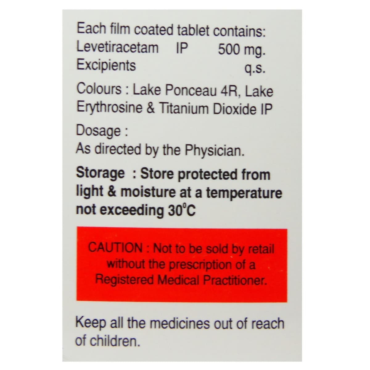 Levemex-500 Tablet 10's, Pack of 10 TABLETS Levemex-500 Tablet 10's, Pack of 10 TABLETS
