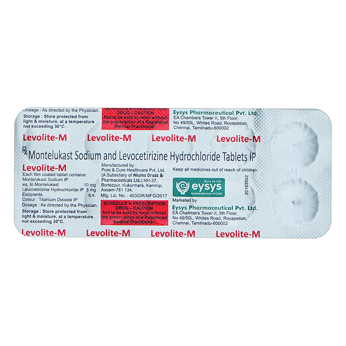 Levolite M Tablet 10's, Pack of 10 TabletS Levolite M Tablet 10's, Pack of 10 TabletS