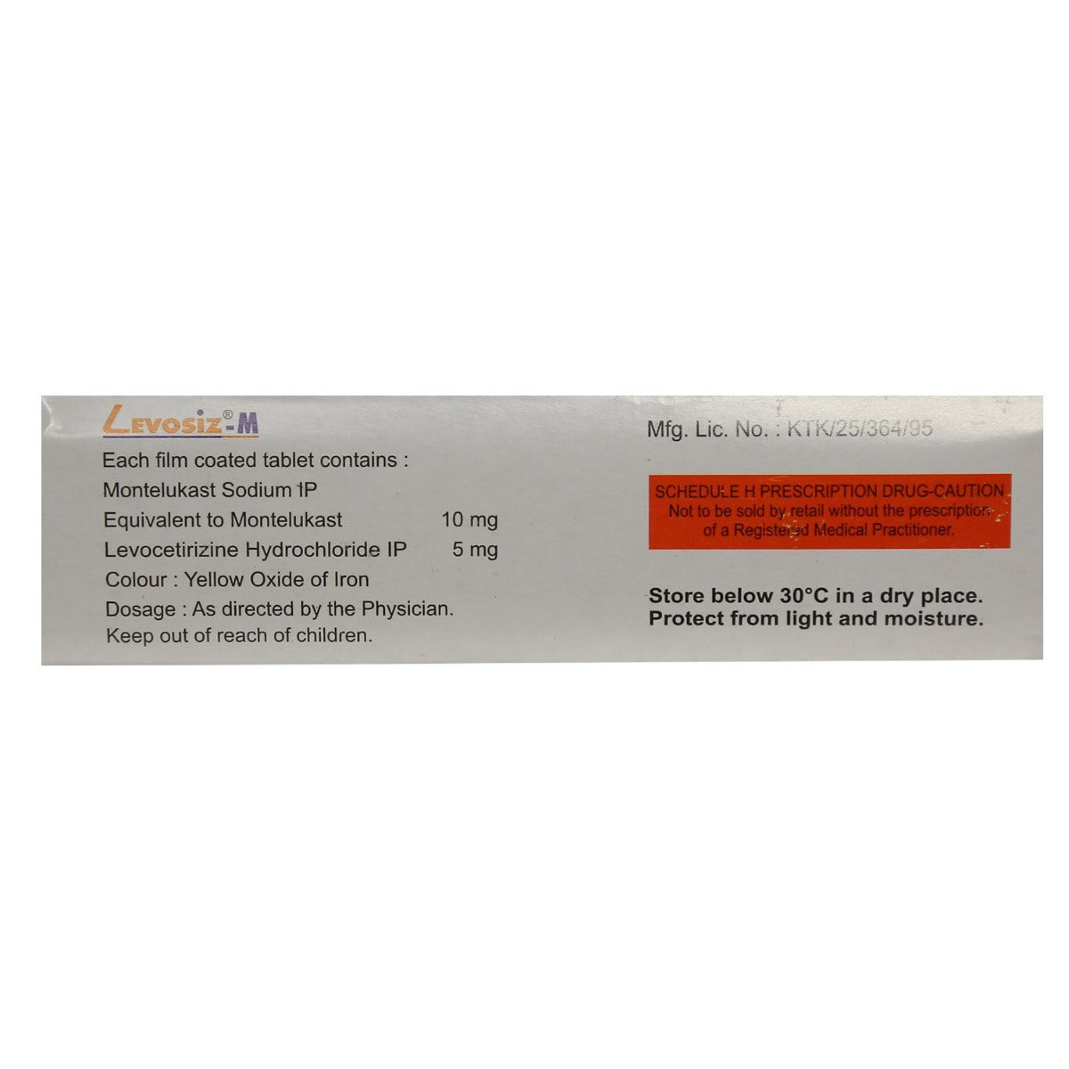 Levosiz M Tablet 15's, Pack of 15 TABLETS Levosiz M Tablet 15's, Pack of 15 TABLETS