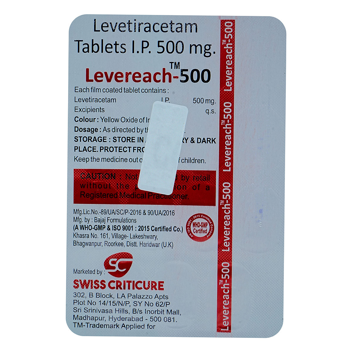 Levereach-500 Tablet 15's, Pack of 15 TABLETS Levereach-500 Tablet 15's, Pack of 15 TABLETS