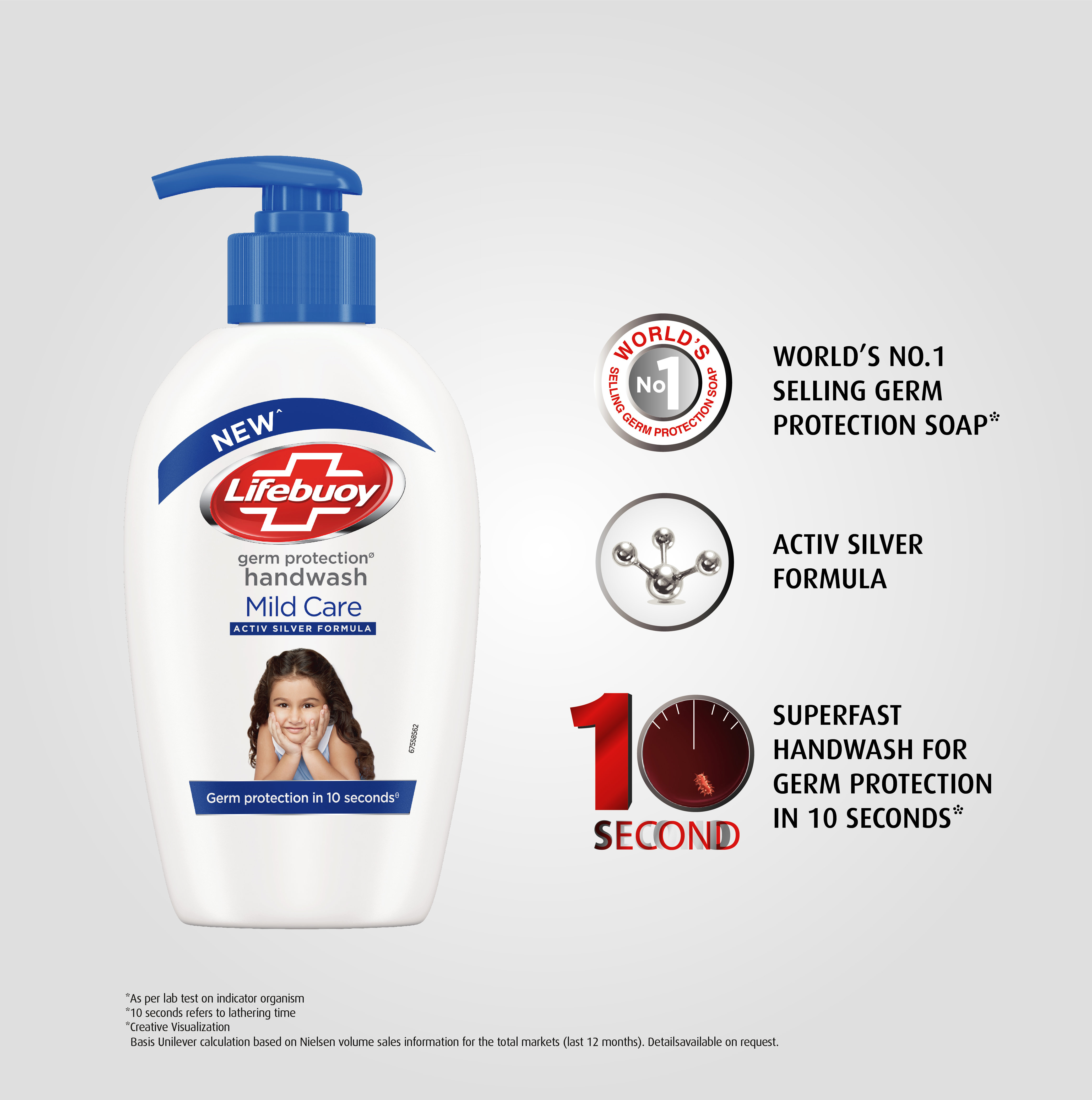 Lifebuoy Mild Care Germ Protection Hand Wash 190 ml | With Activ Silver Formula | Provides Germ Protection In 10 Seconds | Keep Hands Soft & Smooth, Pack of 1 Lifebuoy Mild Care Germ Protection Hand Wash 190 ml | With Activ Silver Formula | Provides Germ Protection In 10 Seconds | Keep Hands Soft & Smooth, Pack of 1
