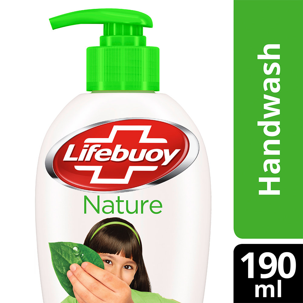 Lifebuoy Nature Germ Protection Handwash 190 ml | Goodness Of Green Tea Extract | With Activ Silver Formula | Provides Germ Protection In 10 Seconds, Pack of 1 Lifebuoy Nature Germ Protection Handwash 190 ml | Goodness Of Green Tea Extract | With Activ Silver Formula | Provides Germ Protection In 10 Seconds, Pack of 1