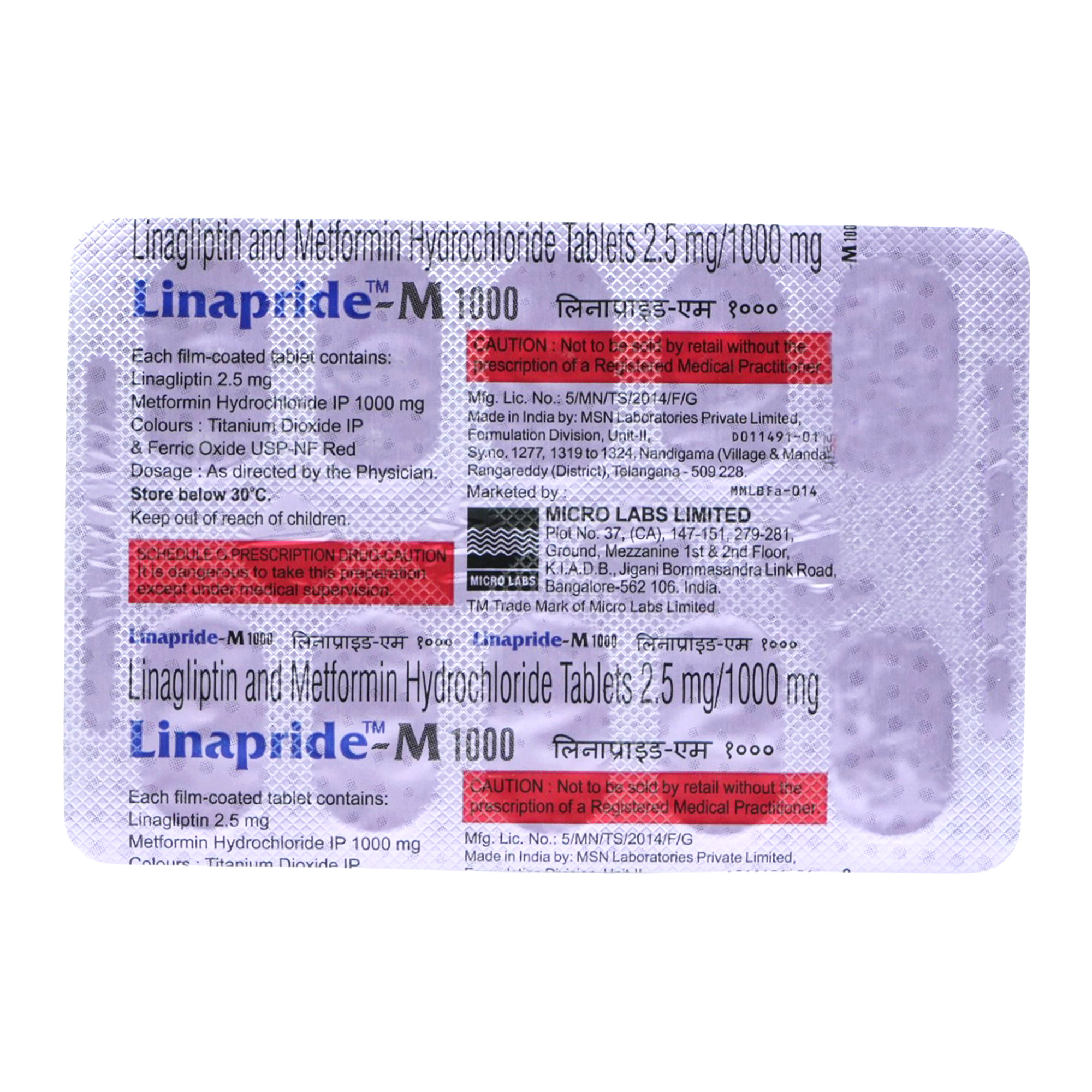 Linapride-M 1000 Tablet 10's, Pack of 10 TabletS Linapride-M 1000 Tablet 10's, Pack of 10 TabletS