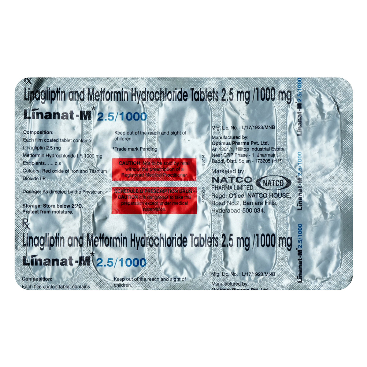 Linanat-M 2.5 mg/1000 mg Tablet 10's, Pack of 10 TabletS Linanat-M 2.5 mg/1000 mg Tablet 10's, Pack of 10 TabletS