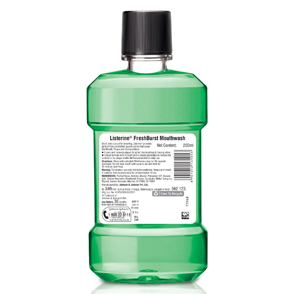 Listerine Freshburst Mouthwash, 250 ml, Pack of 1 Listerine Freshburst Mouthwash, 250 ml, Pack of 1