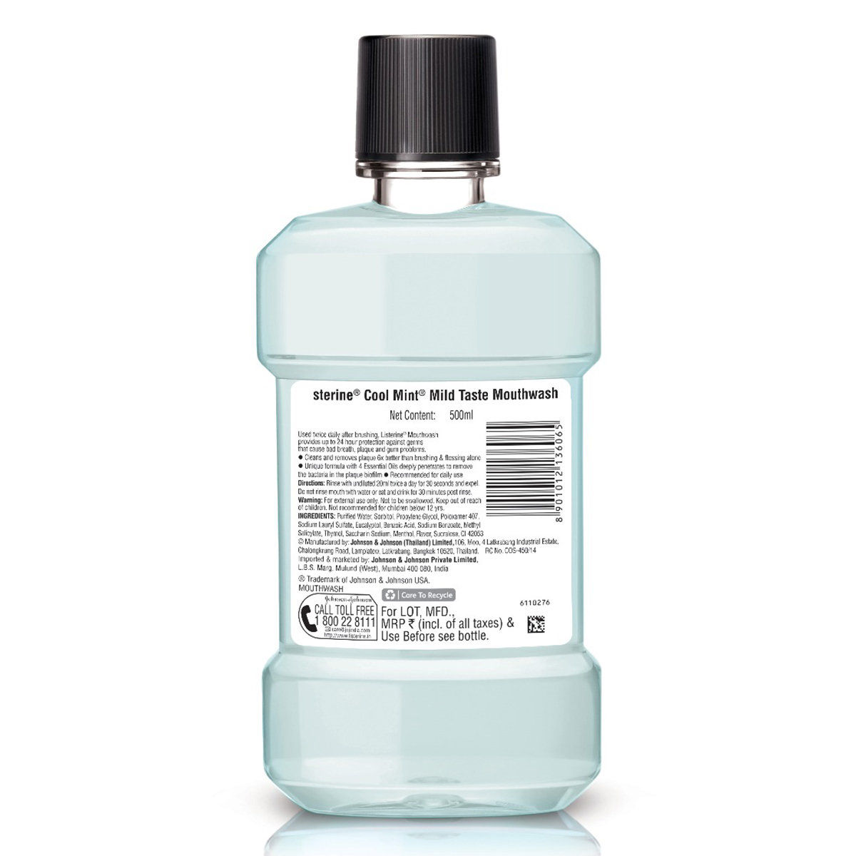 Listerine Cool Mint Mild Taste Mouthwash, 500 ml, Pack of 1 Listerine Cool Mint Mild Taste Mouthwash, 500 ml, Pack of 1