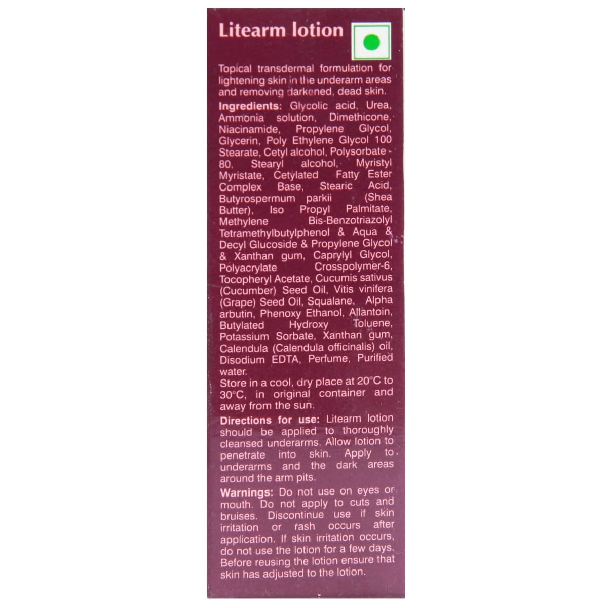 Litearm Lotion 30 gm, Pack of 1 Litearm Lotion 30 gm, Pack of 1