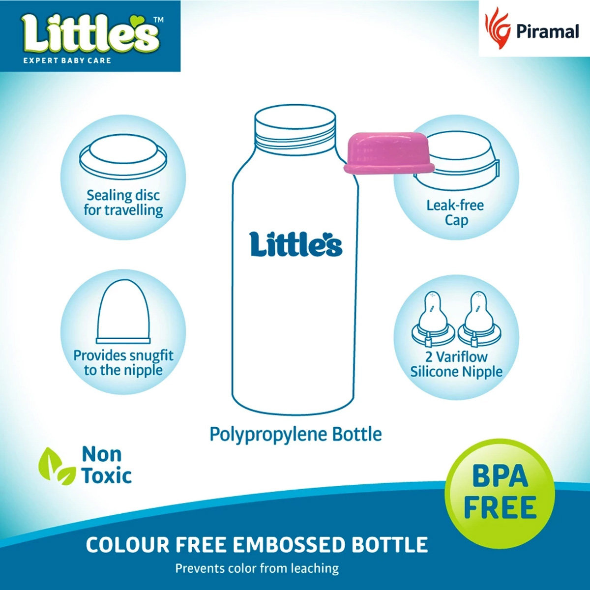 Little's Classic Maxi Blue Feeding Bottle, 240 ml, Pack of 1 Little's Classic Maxi Blue Feeding Bottle, 240 ml, Pack of 1