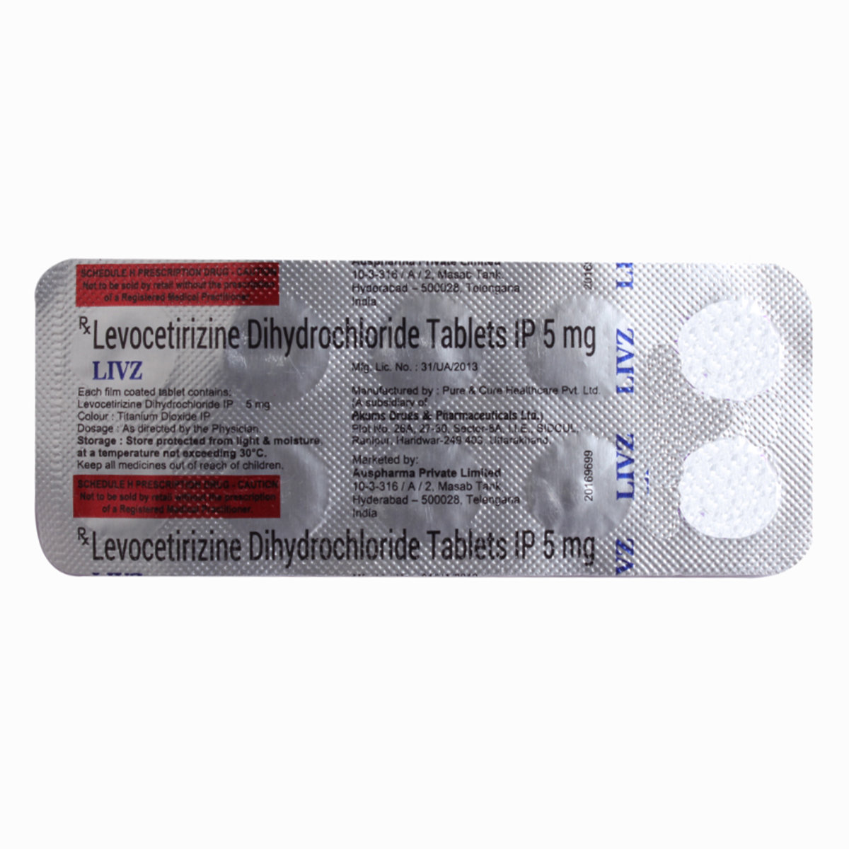 Livz 5 mg Tablet 10's, Pack of 10 TABLETS Livz 5 mg Tablet 10's, Pack of 10 TABLETS