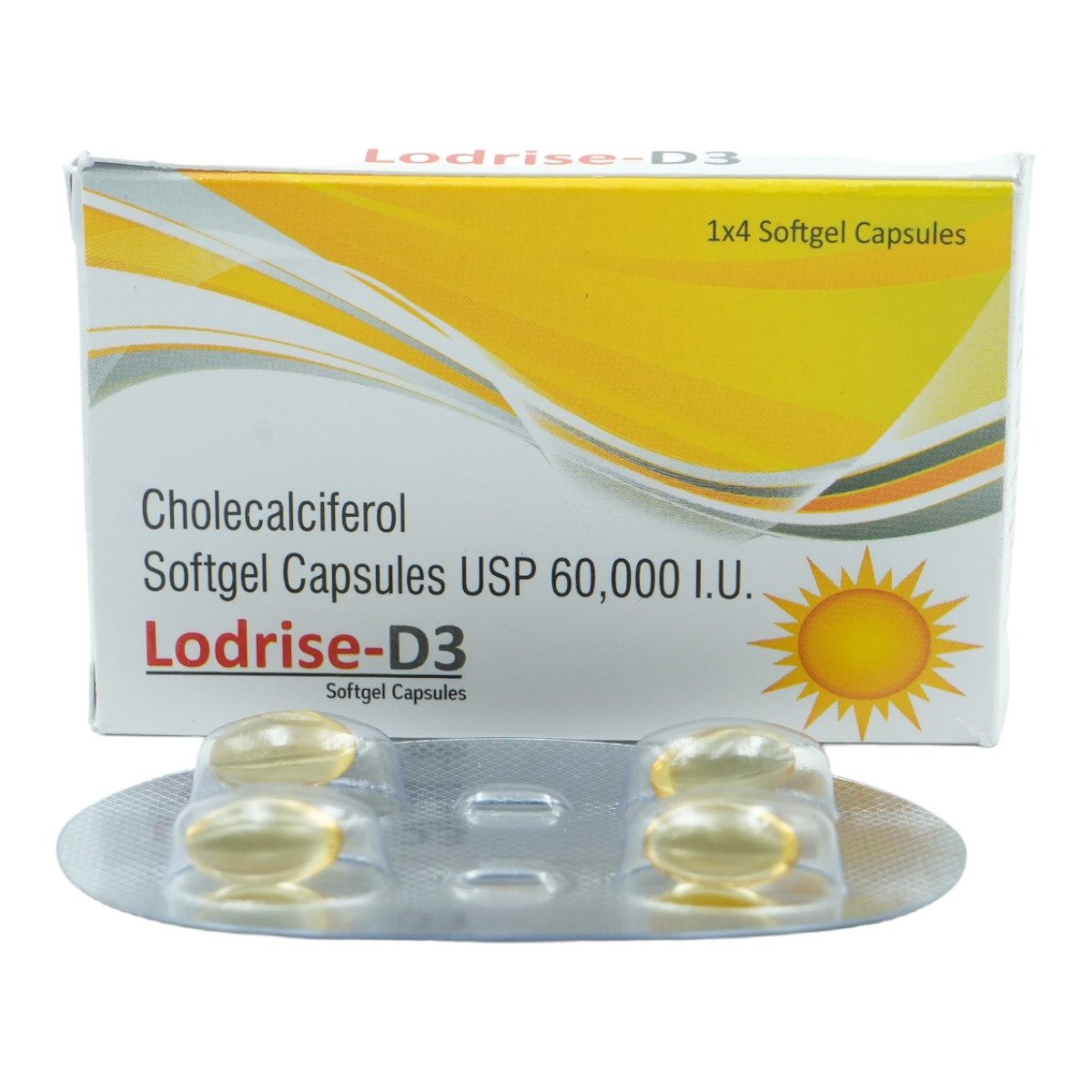Lodrise-D3 60K Softgel Capsule 4's, Pack of 4 Lodrise-D3 60K Softgel Capsule 4's, Pack of 4