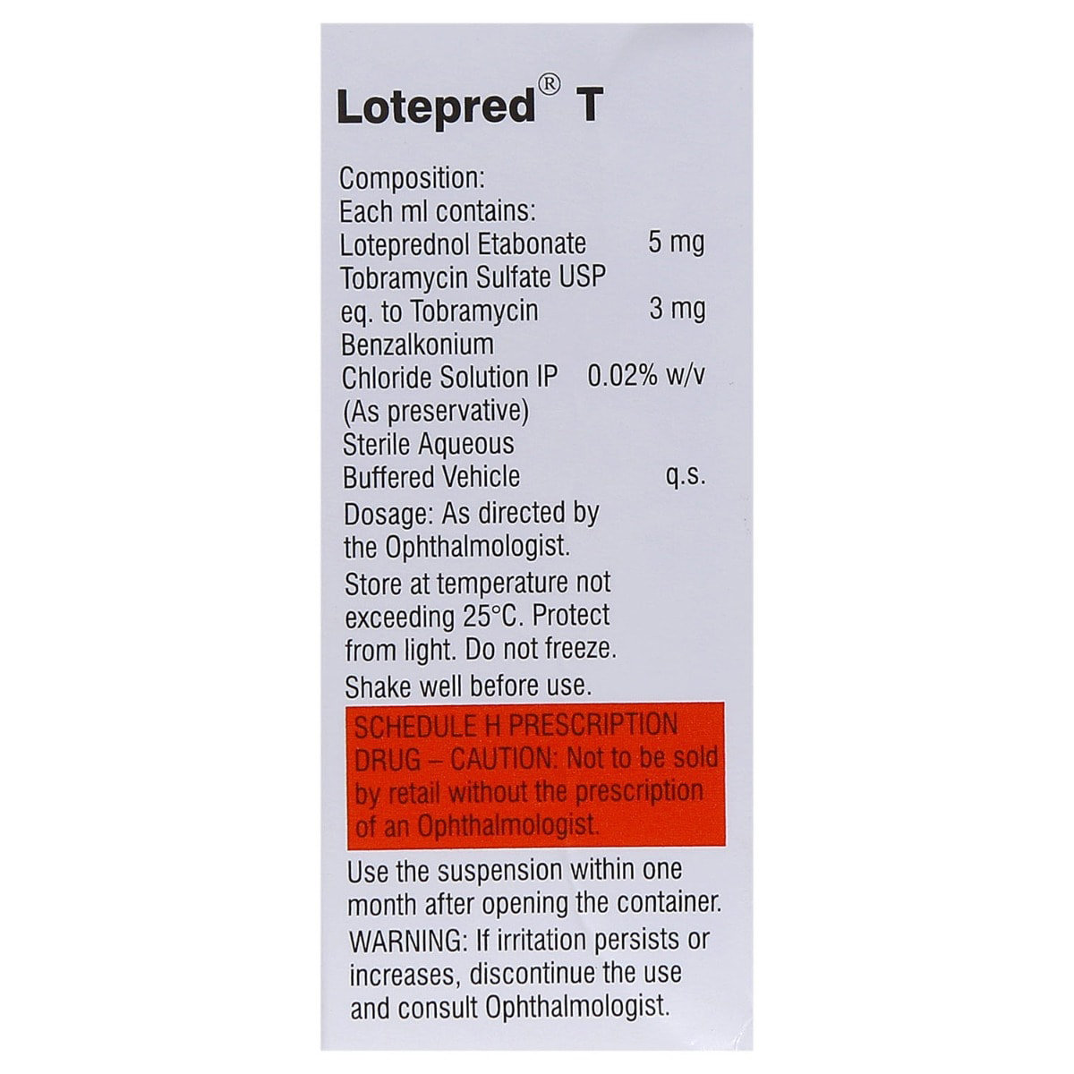 Lotepred T Eye Drops 5 ml, Pack of 1 Lotepred T Eye Drops 5 ml, Pack of 1