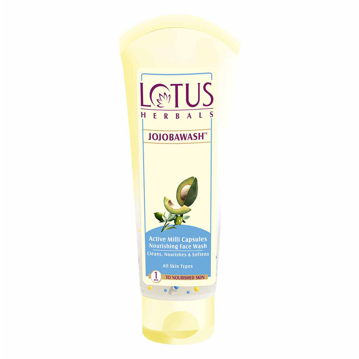 Lotus Herbals Jojobawash Active Milli Capsules Nourishing Face Wash 80 gm | Jojoba, Vitamin E & Avocado | Cleanses, Nourishes & Softens Skin | For All Skin Type, Pack of 1 Lotus Herbals Jojobawash Active Milli Capsules Nourishing Face Wash 80 gm | Jojoba, Vitamin E & Avocado | Cleanses, Nourishes & Softens Skin | For All Skin Type, Pack of 1