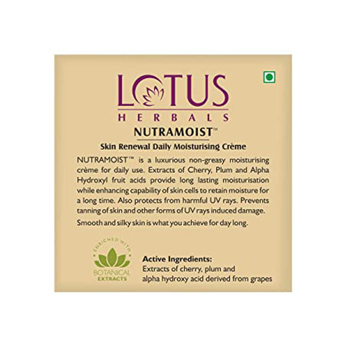 Lotus Herbals Nutramoist Daily Moisturising Cream, 50 gm, Pack of 1 Lotus Herbals Nutramoist Daily Moisturising Cream, 50 gm, Pack of 1