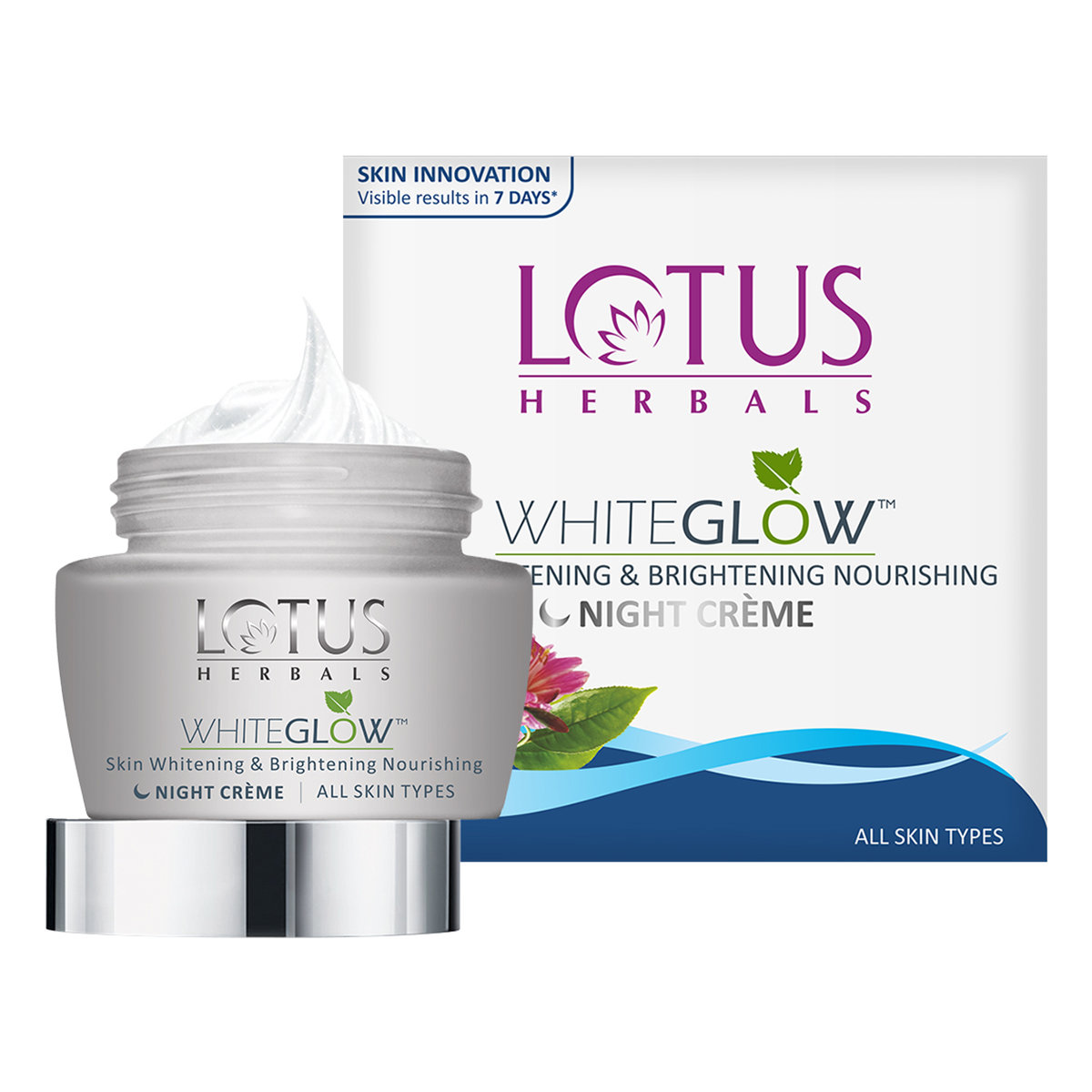 Lotus Herbals White Glow Night Creme 60 gm | Mulberry Extract, Grape Extract, Saxifraga Extracts & Milk Enzymes | Deep Nourishment | For All Skin Type, Pack of 1 Lotus Herbals White Glow Night Creme 60 gm | Mulberry Extract, Grape Extract, Saxifraga Extracts & Milk Enzymes | Deep Nourishment | For All Skin Type, Pack of 1