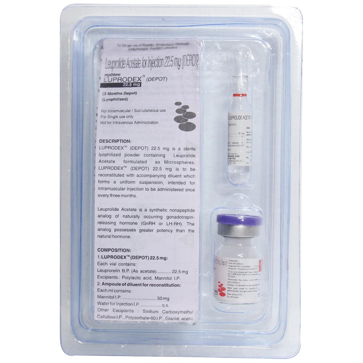 Luprodex 22.5 mg Injection 1's, Pack of 1 Injection Luprodex 22.5 mg Injection 1's, Pack of 1 Injection