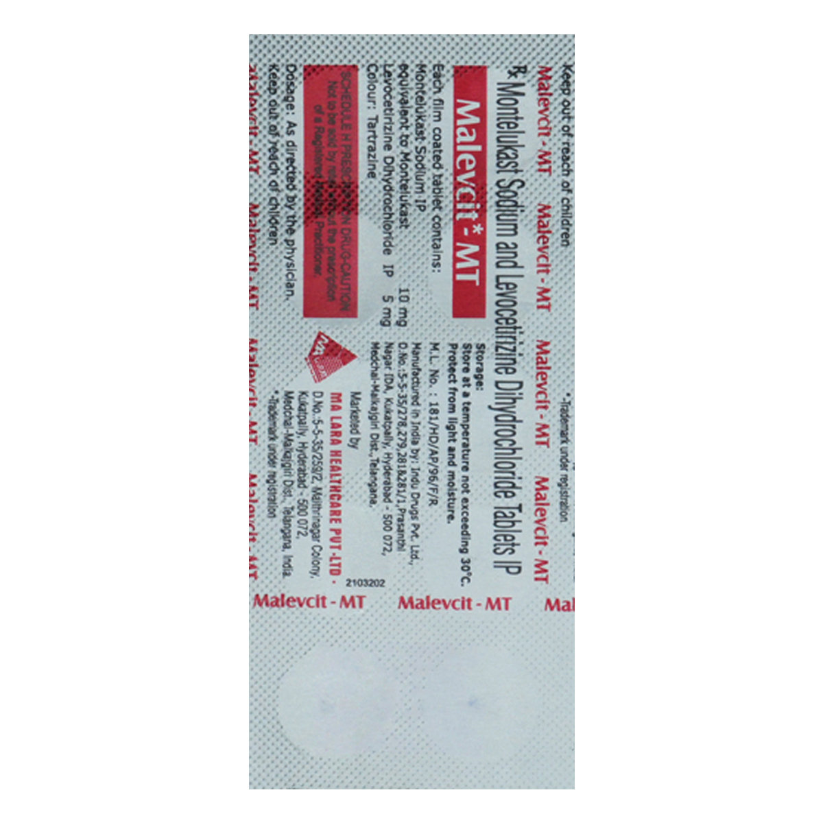 Malevcit-MT Tablet 10's, Pack of 10 TabletS Malevcit-MT Tablet 10's, Pack of 10 TabletS
