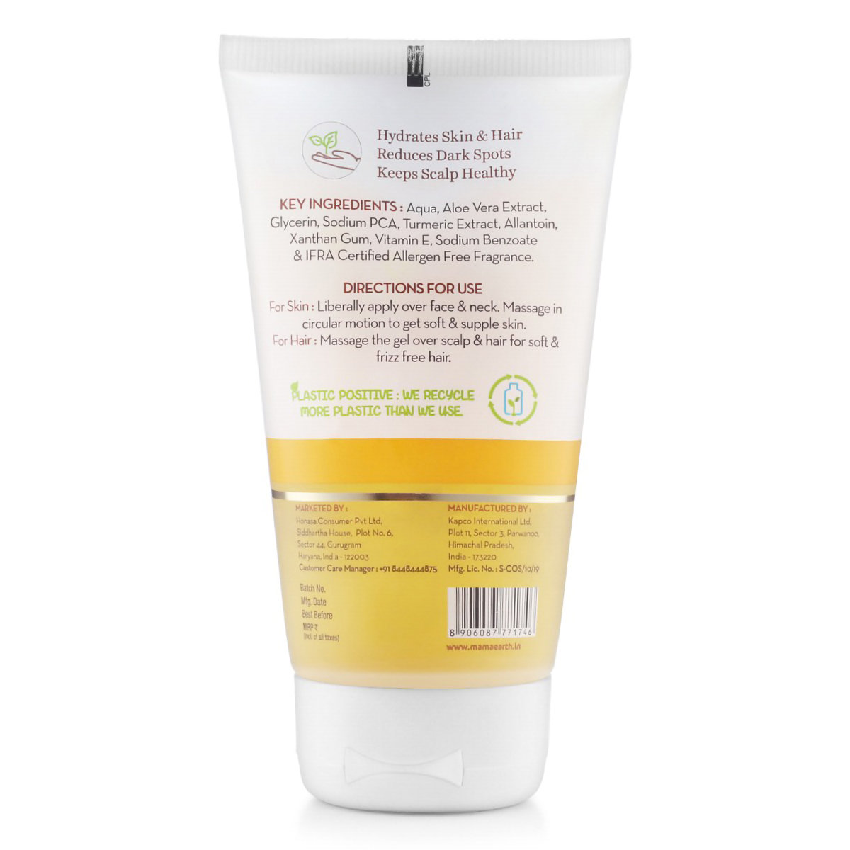 Mamaearth Aloe Turmeric Gel 150 ml | With Pure Aloe Vera & Turmeric | For Skin & Hair Care | Hydrates Skin & Hair | Soothes Acne & Dry Scalp | For All Skin & Hair Type, Pack of 1 Mamaearth Aloe Turmeric Gel 150 ml | With Pure Aloe Vera & Turmeric | For Skin & Hair Care | Hydrates Skin & Hair | Soothes Acne & Dry Scalp | For All Skin & Hair Type, Pack of 1