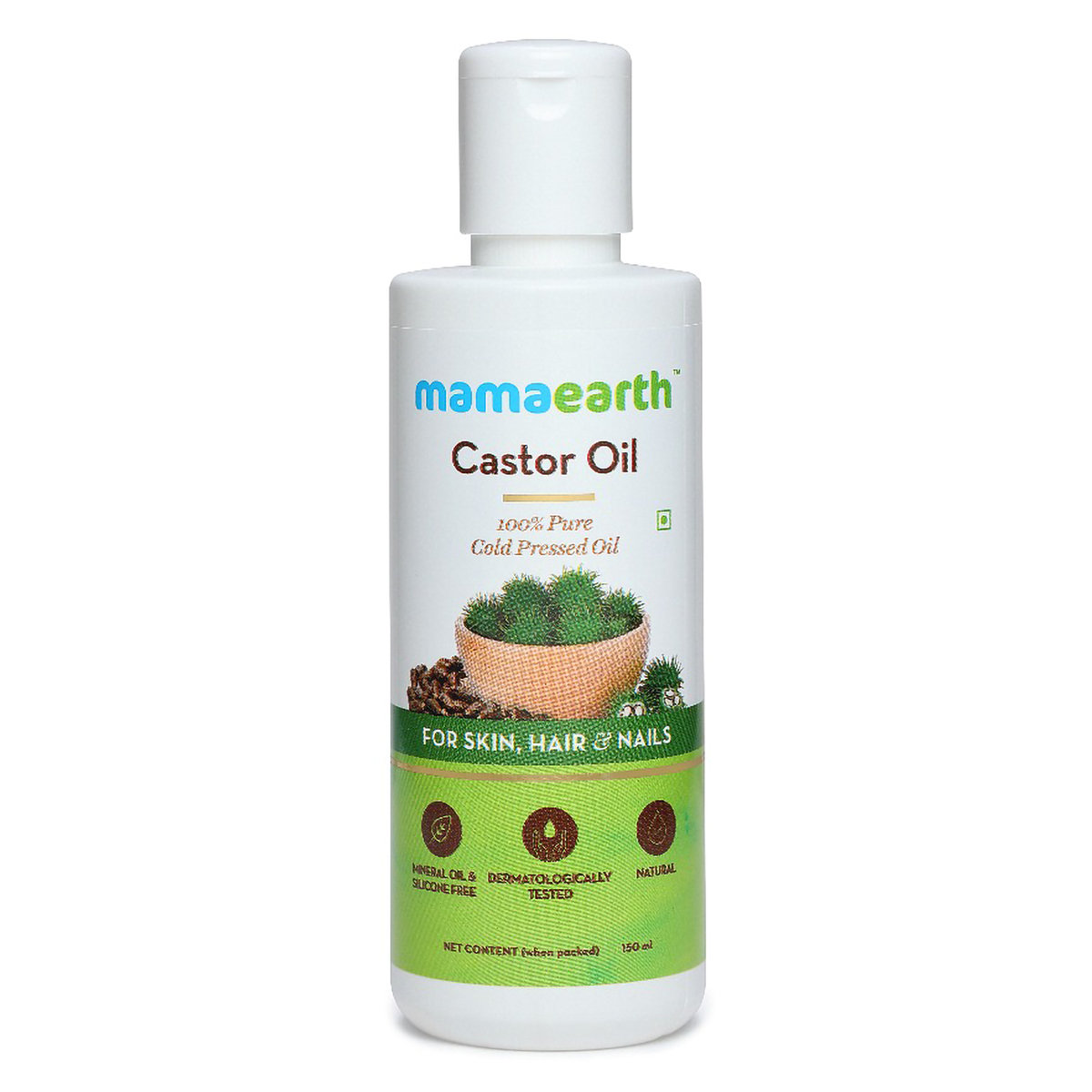 Mamaearth 100% Pure Cold Pressed Castor Oil, 150 ml, Pack of 1 Mamaearth 100% Pure Cold Pressed Castor Oil, 150 ml, Pack of 1