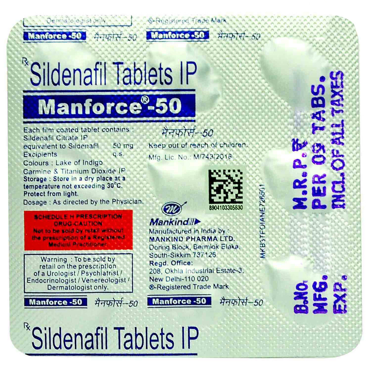 Manforce 50 Tablet 9's, Pack of 9 TABLETS Manforce 50 Tablet 9's, Pack of 9 TABLETS