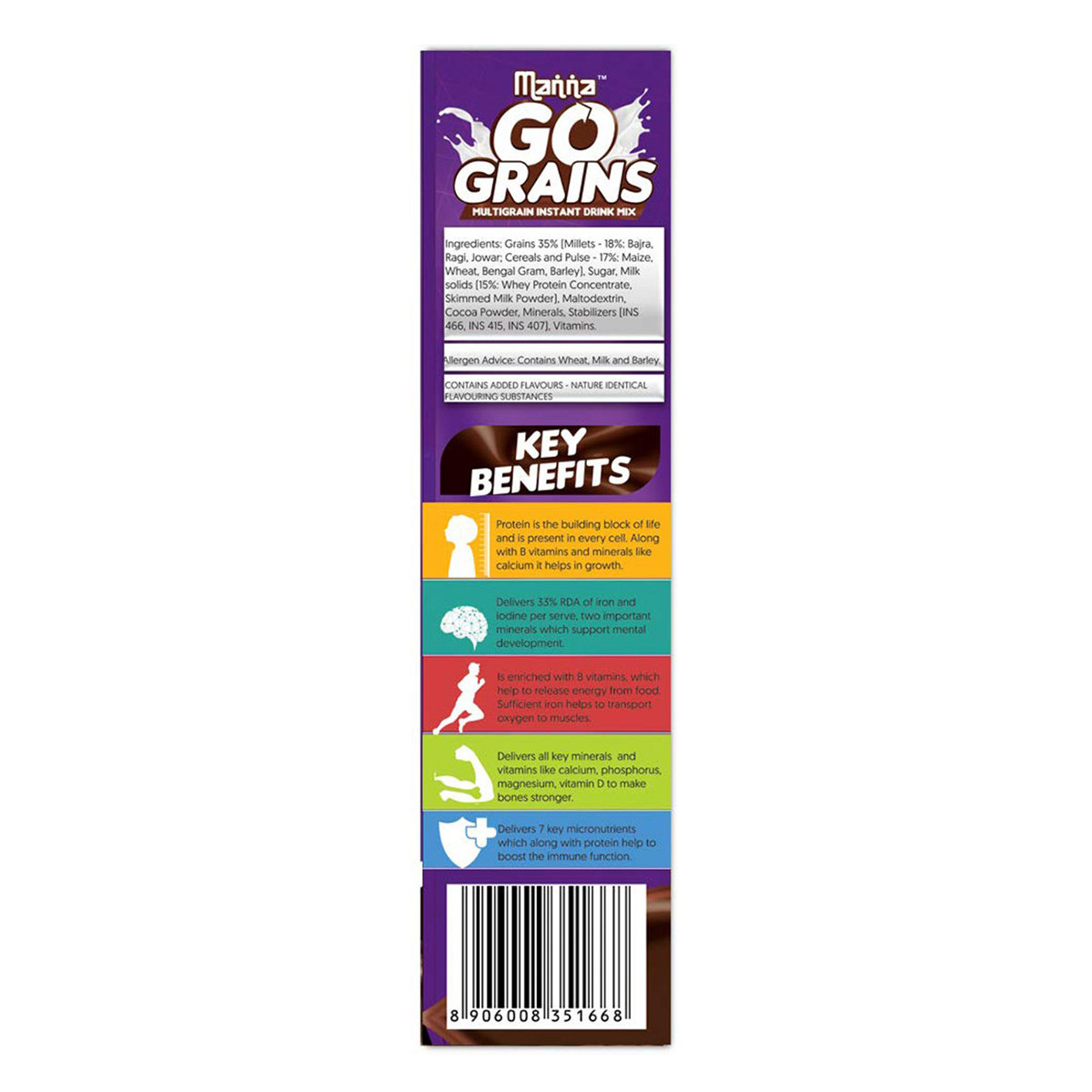 Manna Go Grains Multigrain Chocolate Flavour Instant Drink Mix, 200 gm, Pack of 1 Manna Go Grains Multigrain Chocolate Flavour Instant Drink Mix, 200 gm, Pack of 1