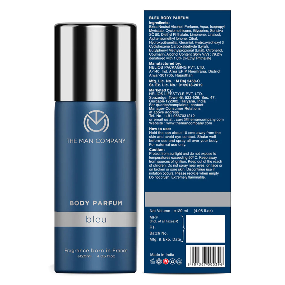 The Man Company Bleu Body Perfume, 120 ml, Pack of 1 The Man Company Bleu Body Perfume, 120 ml, Pack of 1