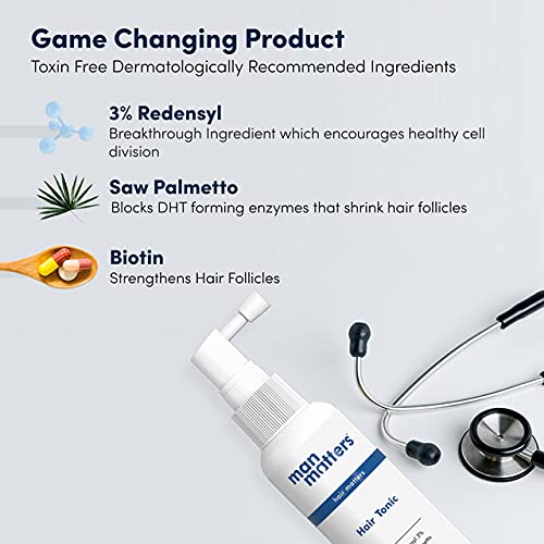 Man Matters Hair Growth Tonic 60 ml|With 3% Redensyl, Saw Palmetto & Biotin||DHT Blocker, Reduces Hair Fall, Pack of 1 Man Matters Hair Growth Tonic 60 ml|With 3% Redensyl, Saw Palmetto & Biotin||DHT Blocker, Reduces Hair Fall, Pack of 1