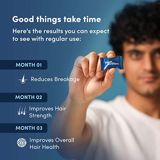 Man Matters Biotin Hair 30 Gummies|No Added Sugar | With Biotin, DHT Blockers, Vitamin A, C, E, Fibre & Zinc | For Stronger and Healthier Hair, Pack of 1 Man Matters Biotin Hair 30 Gummies|No Added Sugar | With Biotin, DHT Blockers, Vitamin A, C, E, Fibre & Zinc | For Stronger and Healthier Hair, Pack of 1