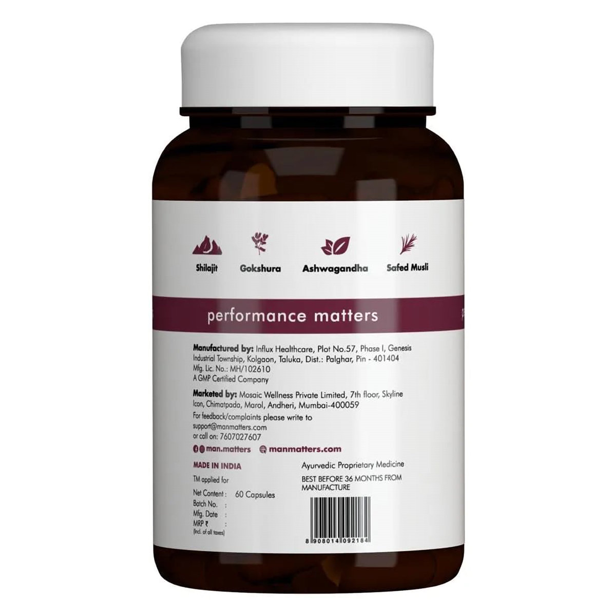 Man Matters Tostero 60 Capsules|With Shudh Shilajit, Ashwagandha, Gokshura & Safed Musli|Boosts Testosterone, Pack of 1 Man Matters Tostero 60 Capsules|With Shudh Shilajit, Ashwagandha, Gokshura & Safed Musli|Boosts Testosterone, Pack of 1