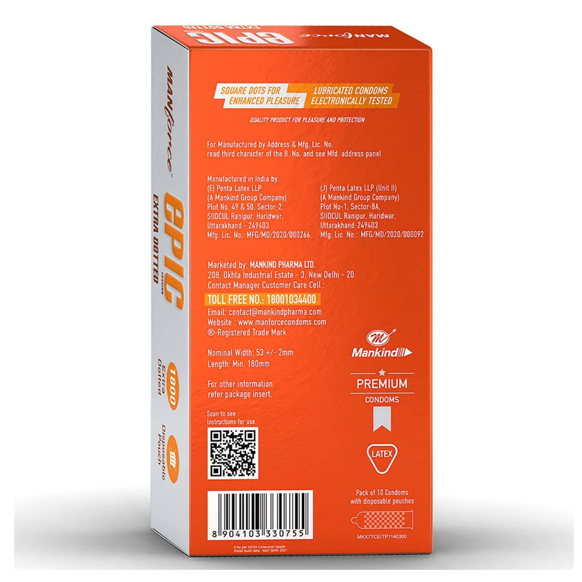 Manforce Epic Passion Extra Dotted Fruit Punch Flavour Premium Condoms, 10 Count, Pack of 1 Manforce Epic Passion Extra Dotted Fruit Punch Flavour Premium Condoms, 10 Count, Pack of 1