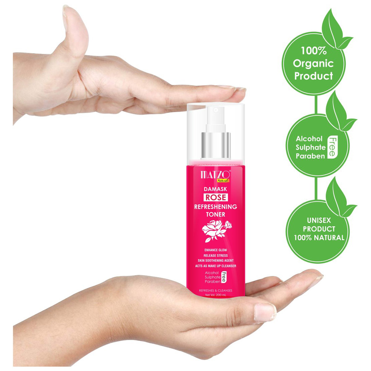 Matzo Damask Rose Refreshing Toner 200 ml | Refreshes & Cleanses | Clears Makeup | Enhance Glow | 100% Natural | For Men & Women, Pack of 1 Matzo Damask Rose Refreshing Toner 200 ml | Refreshes & Cleanses | Clears Makeup | Enhance Glow | 100% Natural | For Men & Women, Pack of 1