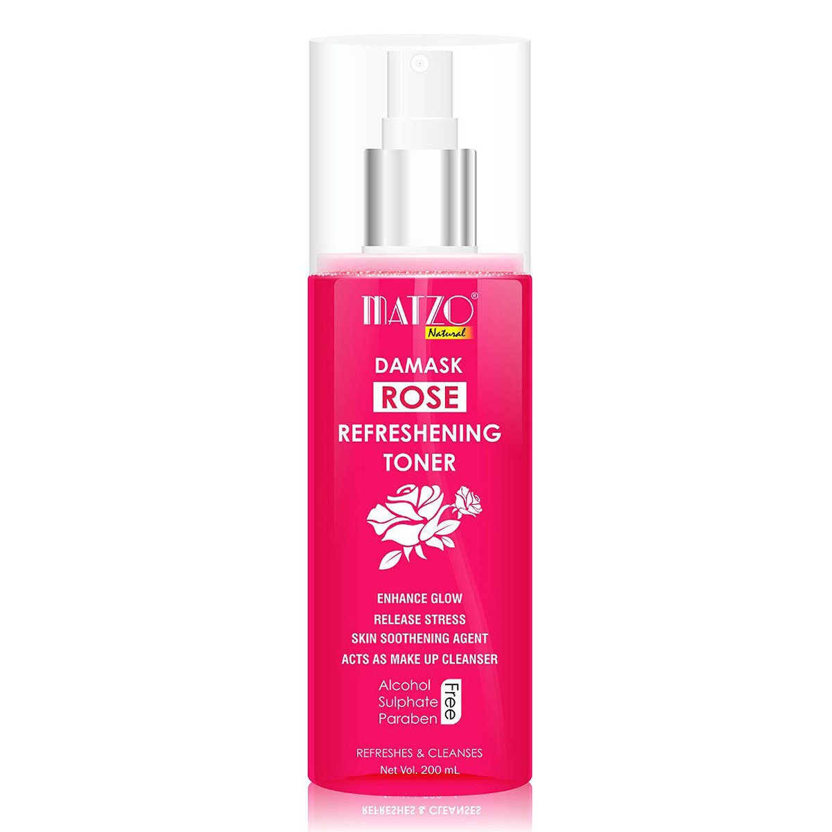 Matzo Damask Rose Refreshing Toner 200 ml | Refreshes & Cleanses | Clears Makeup | Enhance Glow | 100% Natural | For Men & Women, Pack of 1 Matzo Damask Rose Refreshing Toner 200 ml | Refreshes & Cleanses | Clears Makeup | Enhance Glow | 100% Natural | For Men & Women, Pack of 1