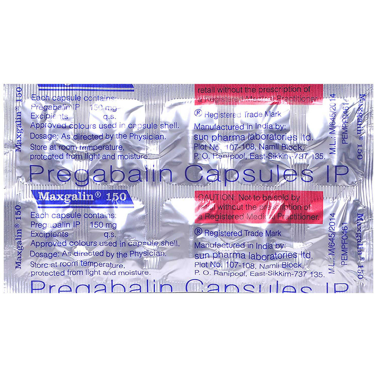 Maxgalin 150 Capsule 10's, Pack of 10 CAPSULES Maxgalin 150 Capsule 10's, Pack of 10 CAPSULES