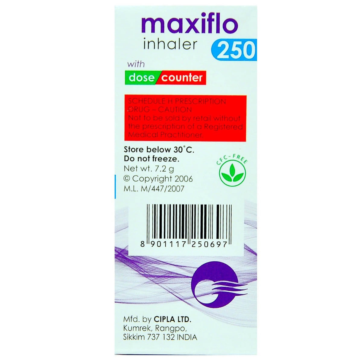 Maxiflo 250 Inhaler 120 mdi, Pack of 1 INHALER Maxiflo 250 Inhaler 120 mdi, Pack of 1 INHALER