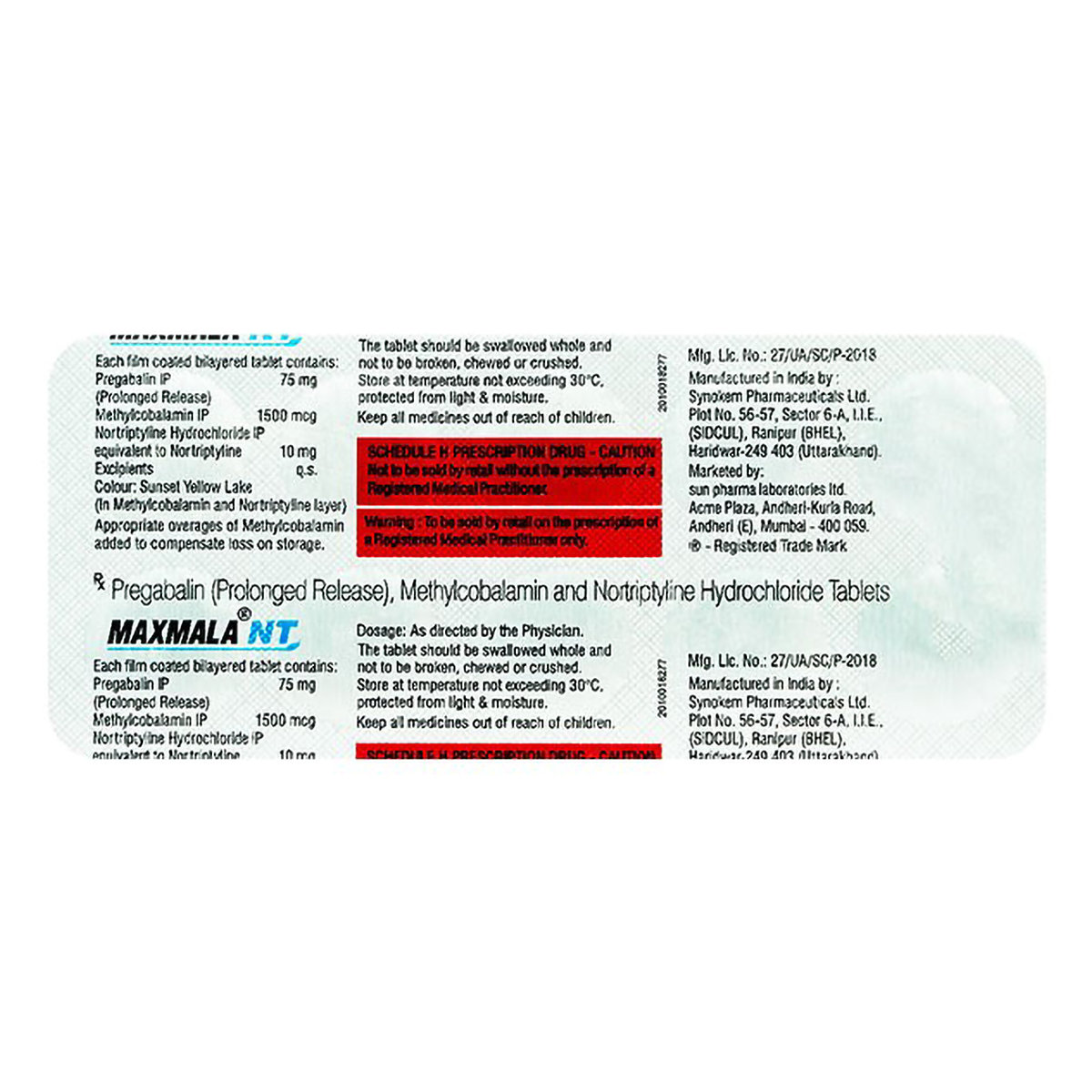 Maxmala NT 75 mg/1500 mcg/10 mg Tablet 10's, Pack of 10 TabletS Maxmala NT 75 mg/1500 mcg/10 mg Tablet 10's, Pack of 10 TabletS