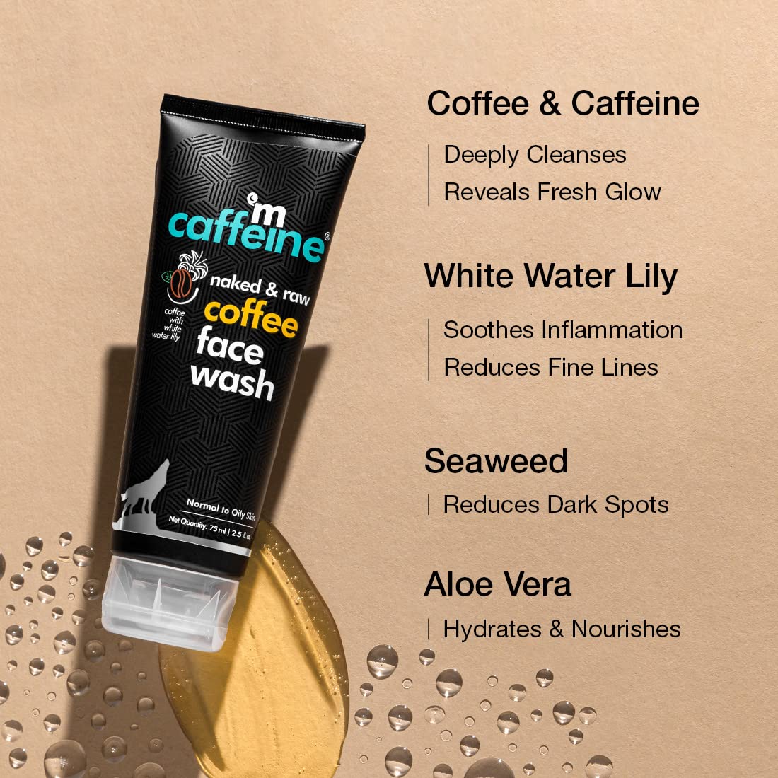 Mcaffeine Naked & Raw Coffee Face Wash 75 ml | Coffee With White Water Lilly | Removes Oil, Tan & Dirt | Deeply Cleanses Skin | Hydrates Skin | Suitable For Both Men & Women |For Normal To Oily Skin, Pack of 1 Mcaffeine Naked & Raw Coffee Face Wash 75 ml | Coffee With White Water Lilly | Removes Oil, Tan & Dirt | Deeply Cleanses Skin | Hydrates Skin | Suitable For Both Men & Women |For Normal To Oily Skin, Pack of 1