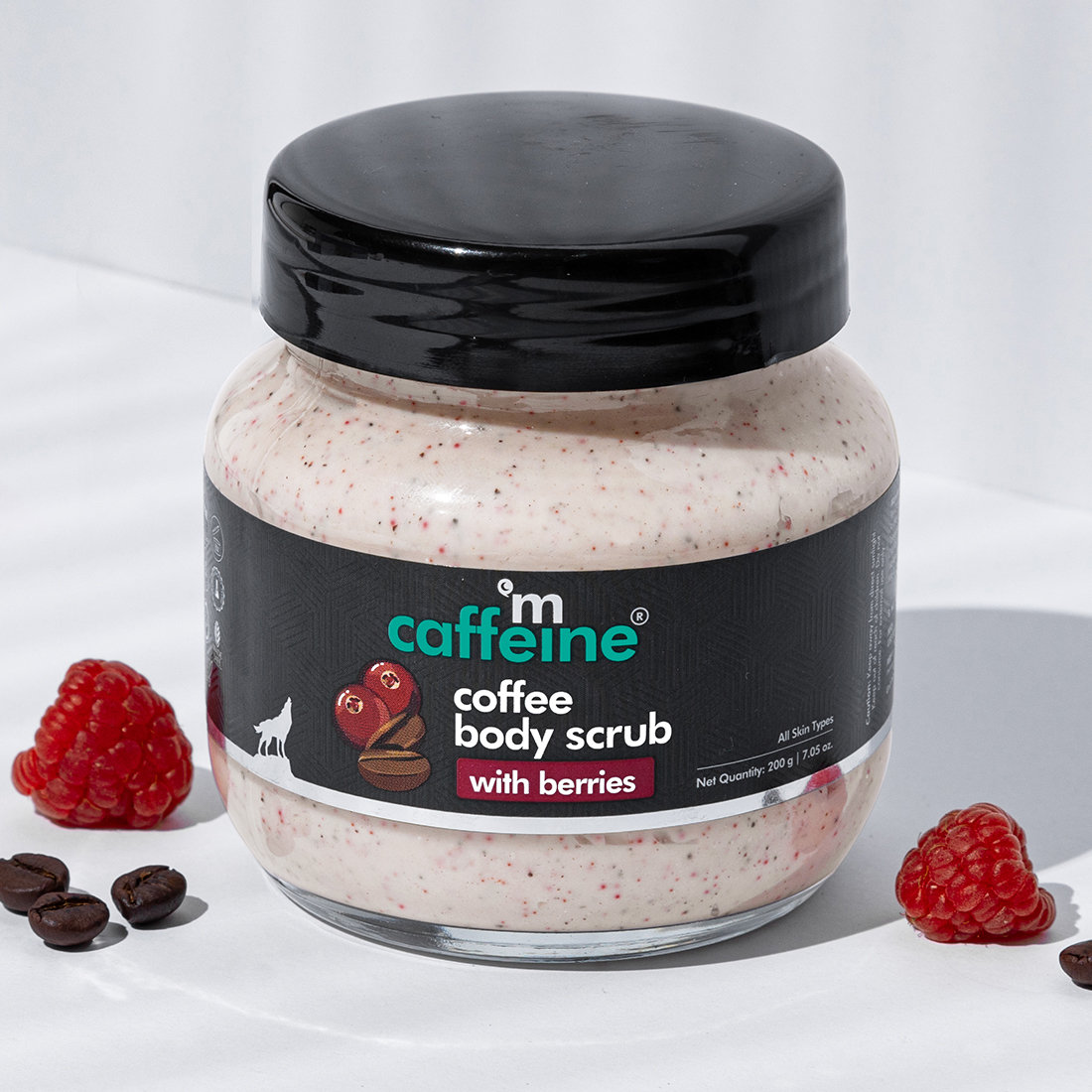 Mcaffeine Coffee Body Scrub with Berries 200 gm | Pure Arabica Coffee With Blend Of Strawberry, Raspberry & Cranberry | Removes Dead Skin | Moisturises Skin | Tan Removal Scrub | For Smooth Skin | For All Skin Type, Pack of 1 Mcaffeine Coffee Body Scrub with Berries 200 gm | Pure Arabica Coffee With Blend Of Strawberry, Raspberry & Cranberry | Removes Dead Skin | Moisturises Skin | Tan Removal Scrub | For Smooth Skin | For All Skin Type, Pack of 1