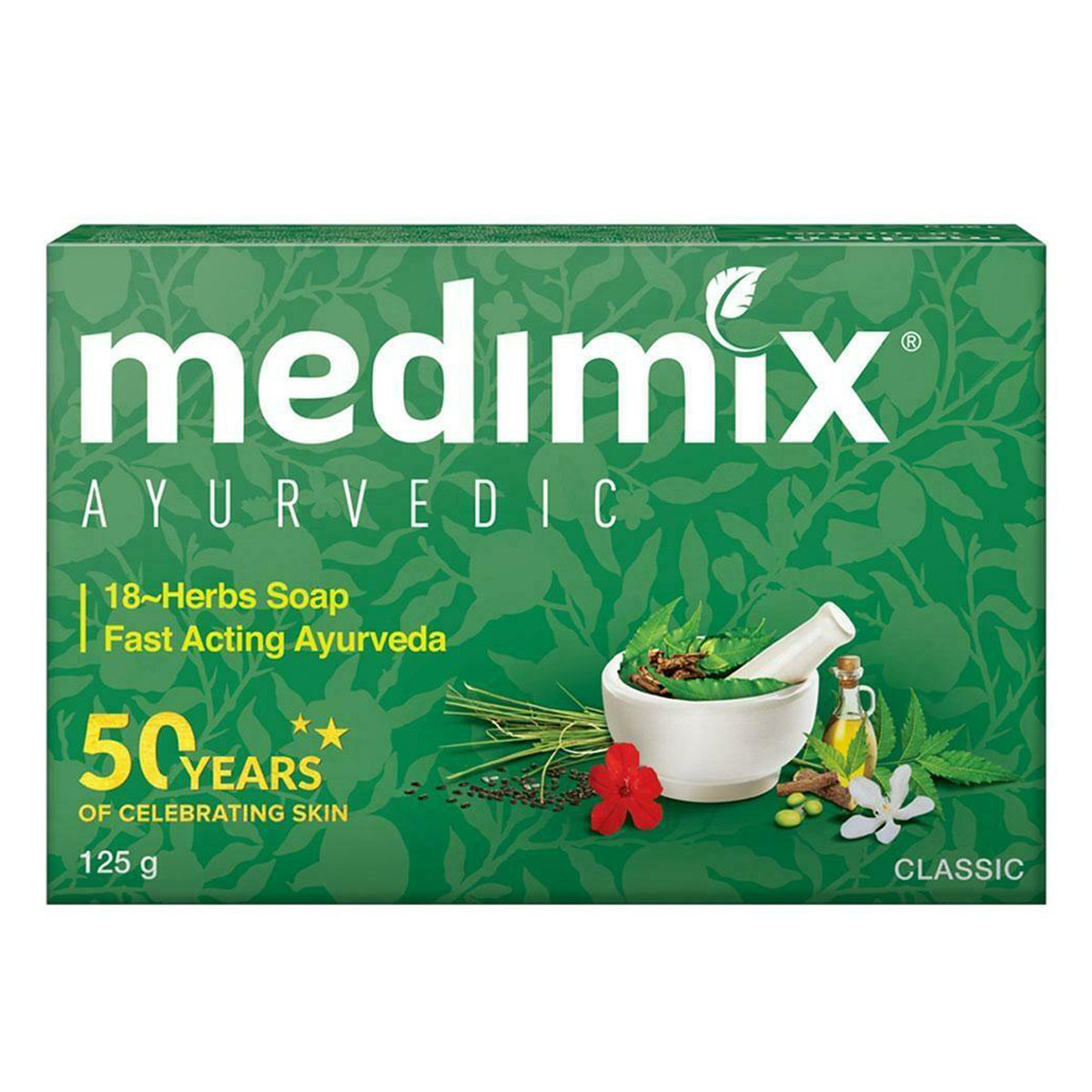 Medimix Classic Ayurvedic Soap 125 gm | With 18 Herbs | Gives Glowing & Blemish Free Skin | For Healthy & Protected Skin, Pack of 1 Medimix Classic Ayurvedic Soap 125 gm | With 18 Herbs | Gives Glowing & Blemish Free Skin | For Healthy & Protected Skin, Pack of 1