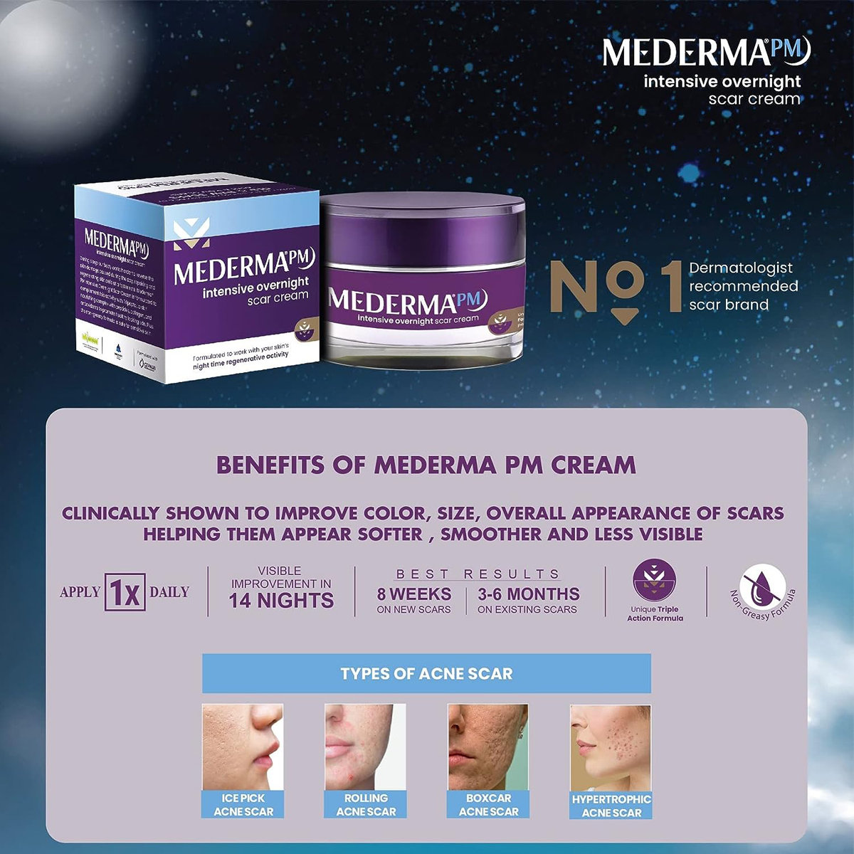 Mederma PM Intensive Overnight Scar Cream 30 gm, Pack of 1 Mederma PM Intensive Overnight Scar Cream 30 gm, Pack of 1